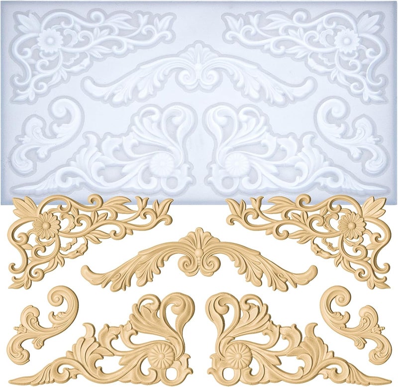 FUNSHOWCASE Art Molds for Polyclay Air Dry Clay Plaster Epoxy Resin Fondant Cake Decor Rococo Embellishment - Image 1